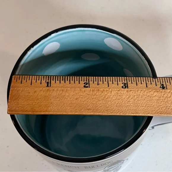 French Bulldog White Black Coffee Mug Whimsical Polka Dot Spectrum Designz 20oz. - Picture 7 of 7